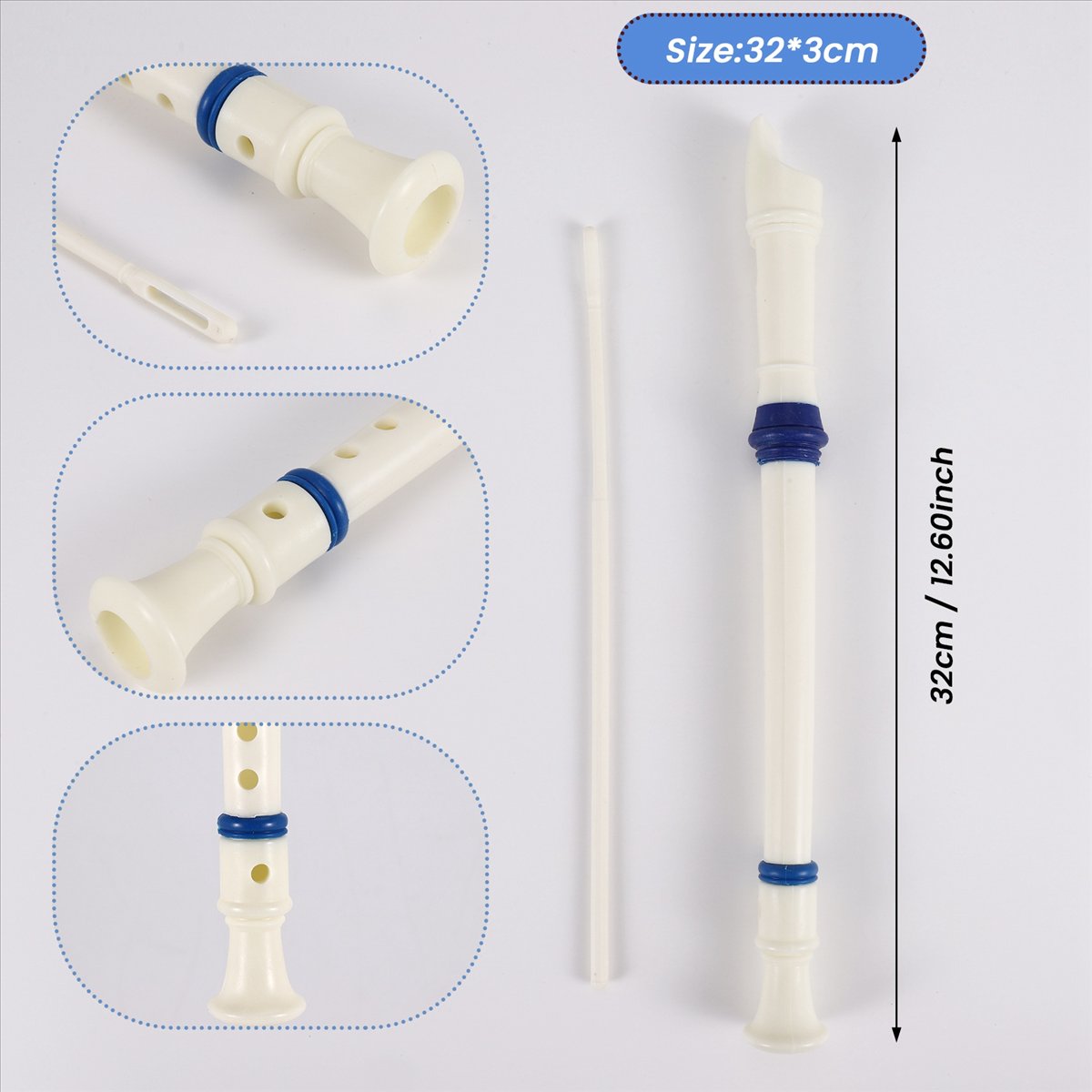ABST 악기 6홀 소프라노 플루트 리코더 화이트 블루 - Musical Instrument Flute 리뷰 및 가격