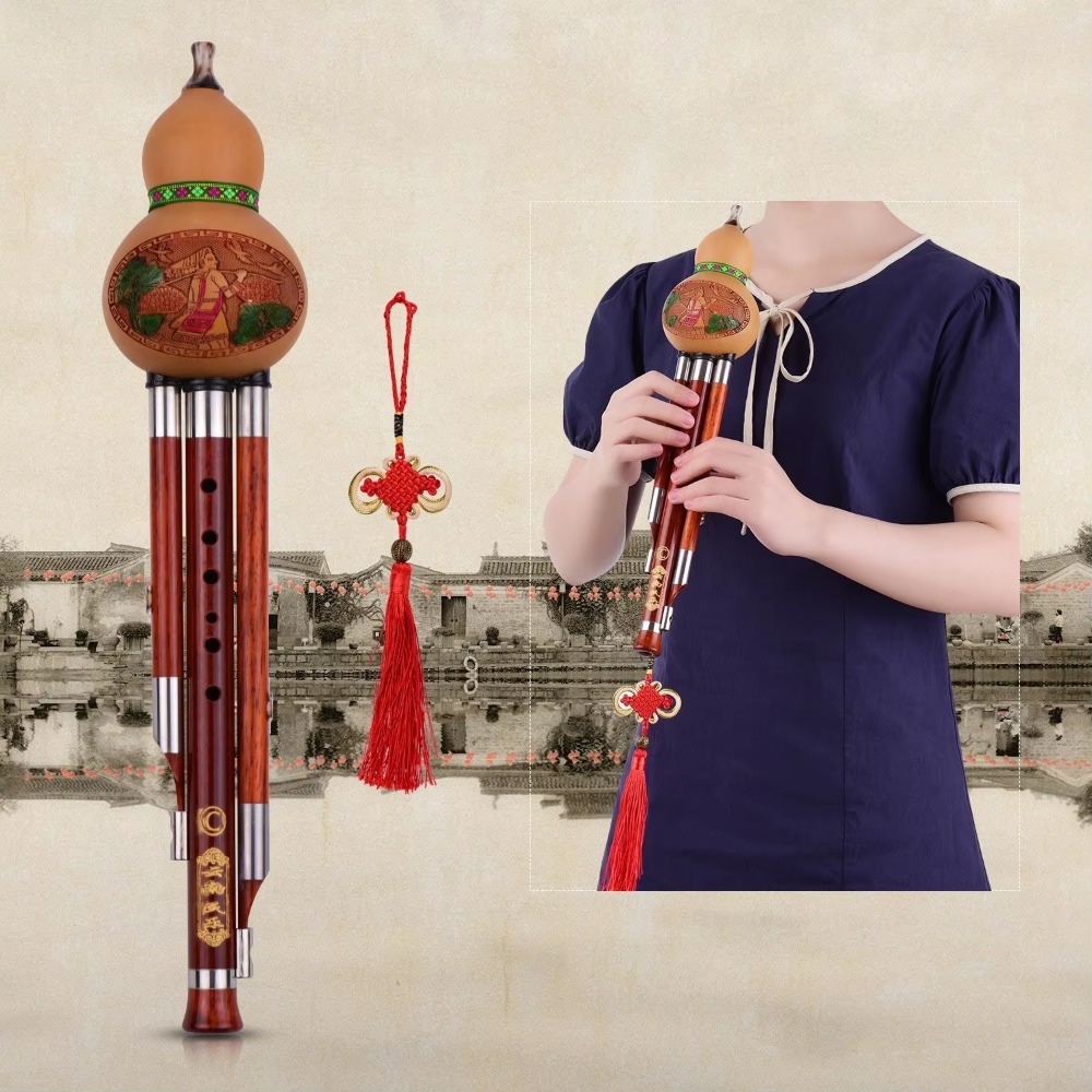 3톤 C 키 훌루시 조롱박 플루트 원목 튜브 중국 전통 - Musical Instrument Flute 리뷰 및 가격